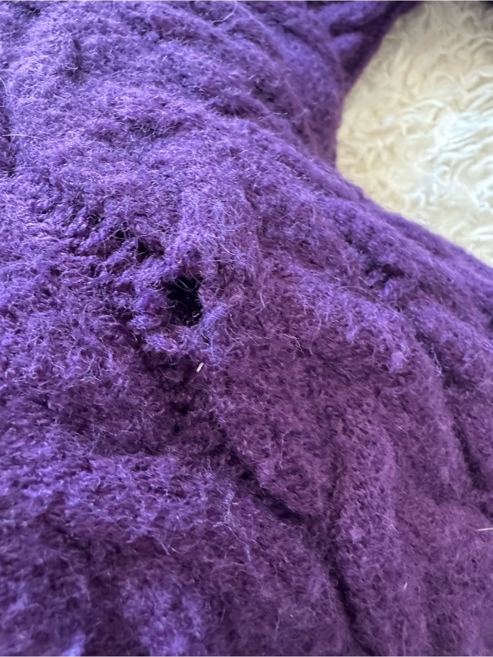 Speak Now Taylor Swift Purple Cable-Knit Star V-Neck Button Cardigan XL/XXL FLAW - Picture 8 of 9
